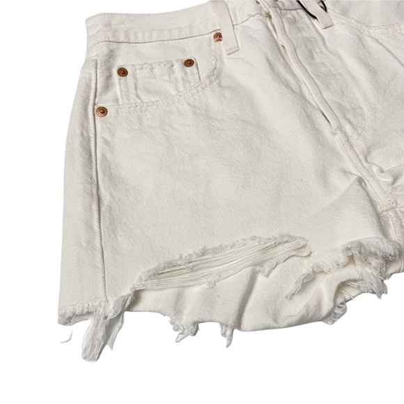 Levi's 501 Original Shorts Hi Rise Distressed Keep It Clean Size 26 NEW - Picture 3 of 8
